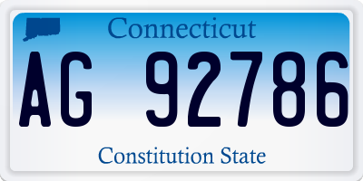 CT license plate AG92786