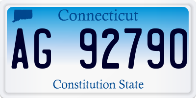 CT license plate AG92790