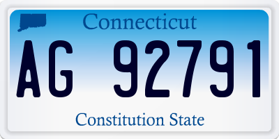 CT license plate AG92791