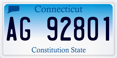 CT license plate AG92801