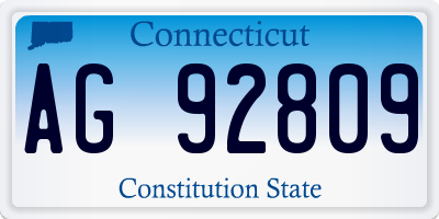 CT license plate AG92809