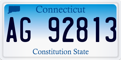 CT license plate AG92813