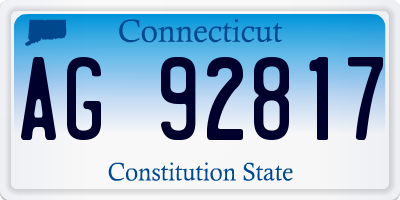 CT license plate AG92817
