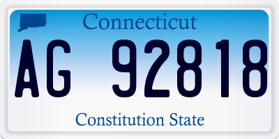 CT license plate AG92818