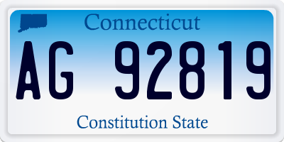 CT license plate AG92819
