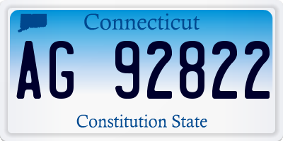 CT license plate AG92822