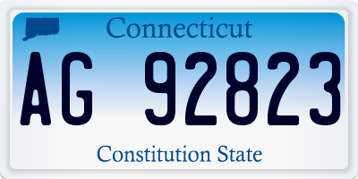 CT license plate AG92823