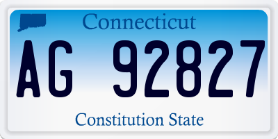 CT license plate AG92827