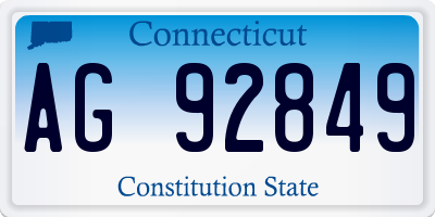 CT license plate AG92849