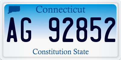 CT license plate AG92852