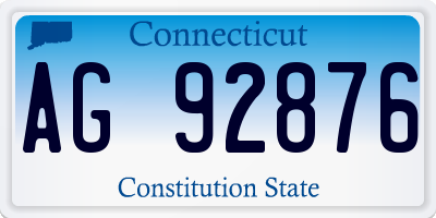 CT license plate AG92876