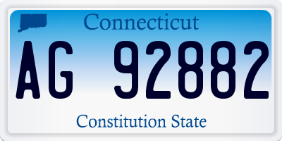 CT license plate AG92882
