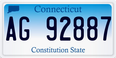 CT license plate AG92887