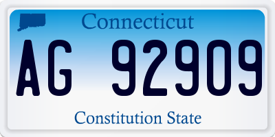 CT license plate AG92909