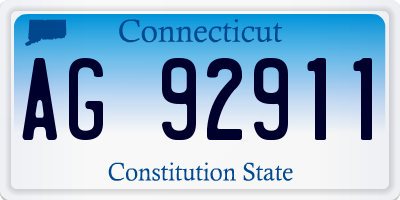 CT license plate AG92911