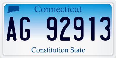 CT license plate AG92913