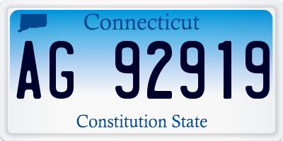 CT license plate AG92919