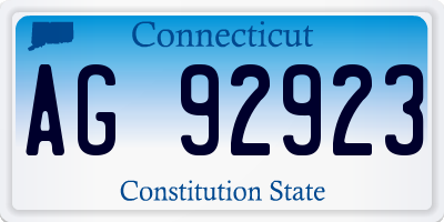 CT license plate AG92923