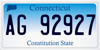 CT license plate AG92927