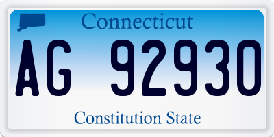 CT license plate AG92930