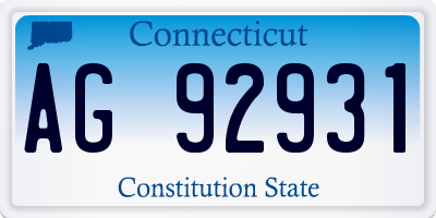 CT license plate AG92931