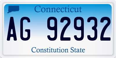 CT license plate AG92932