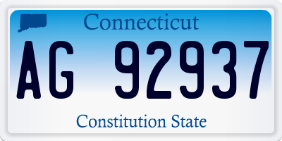 CT license plate AG92937