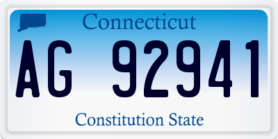 CT license plate AG92941