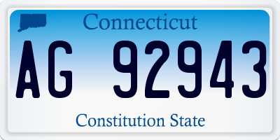 CT license plate AG92943
