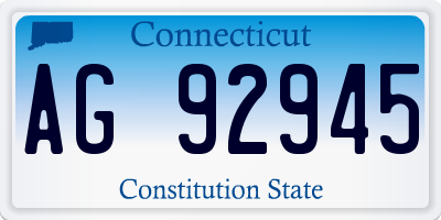 CT license plate AG92945