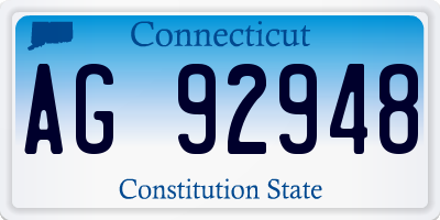 CT license plate AG92948