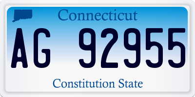 CT license plate AG92955