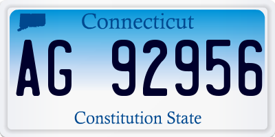 CT license plate AG92956