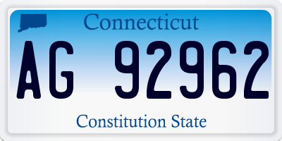 CT license plate AG92962