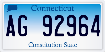 CT license plate AG92964