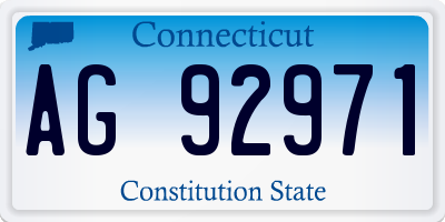 CT license plate AG92971