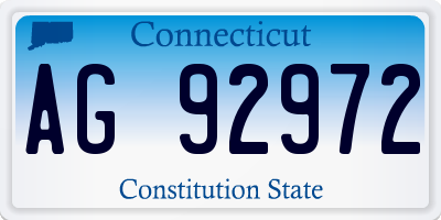 CT license plate AG92972