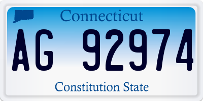 CT license plate AG92974