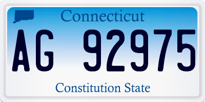 CT license plate AG92975