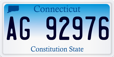 CT license plate AG92976