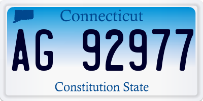 CT license plate AG92977