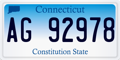 CT license plate AG92978