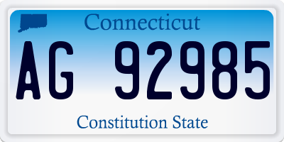 CT license plate AG92985