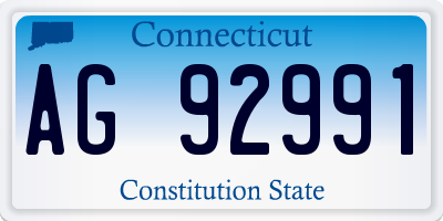 CT license plate AG92991
