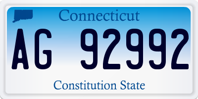 CT license plate AG92992