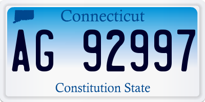 CT license plate AG92997