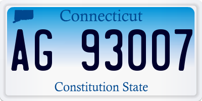 CT license plate AG93007
