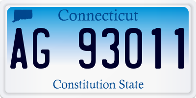 CT license plate AG93011