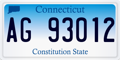 CT license plate AG93012