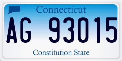 CT license plate AG93015